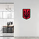 Декор Герб України, тризуб УПА, дерев'яний декор для дому 25x18 см, чорний герб на червоному щиті, фото 10