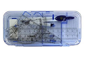 Готовальня кольорова, 6 предметів, металевий циркуль (P-2022)