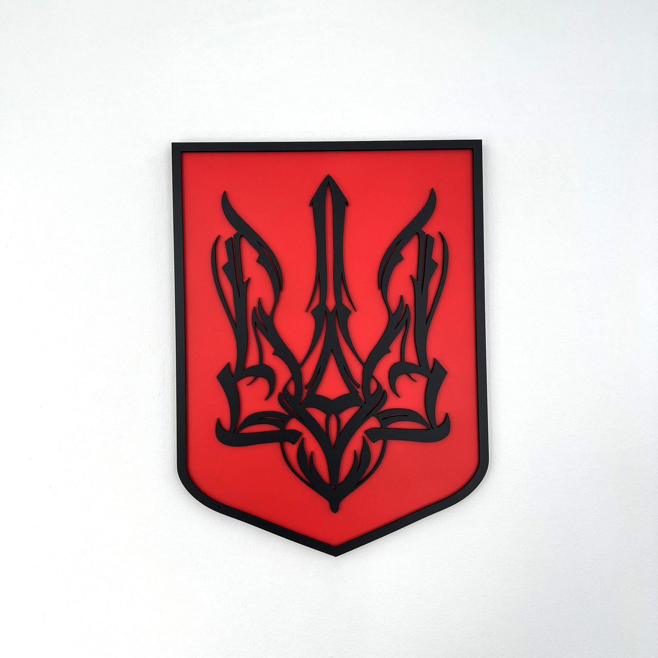Декор Герб України тризуб вогонь дерев'яний декор для дому 50x38 см Woodyard (22 тризуб--50x38)