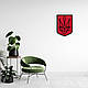 Настінний Герб України, тризуб в кабінет, настінний декор для дому 25x18 см, чорний герб на червоному щиті, фото 9