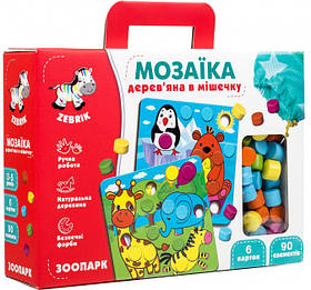 Мозаика деревянная "Зоопарк", в кор. 24*6*18см, ТМ Vladi Toys, Украина (6шт) (ZB2002-02)