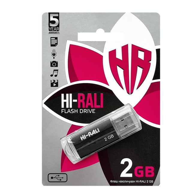 Флеш - накопичувач USB 2GB Hi-Rali Corsair серiя чорний
