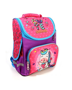 Рюкзак для дівчинки каркасний на 1-2 клас єдиноріжок