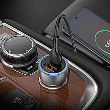 Car Charger Hoco для NZ8 Sprinter 43W dual port PD25W+QC3.0 (Type-C to Type-C) Brown, фото 5