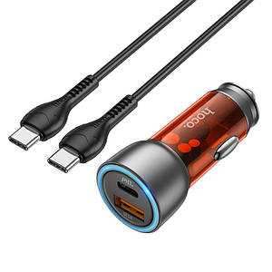 Car Charger NZ8 Sprinter 43W dual port PD25W+QC3.0 (Type-C to Type-C),  Orange