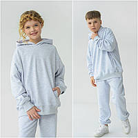 Детский костюм для мальчика и девочки Unisex синий на рост от 74/80-152/158 Серый меланж, 74/80-104/110