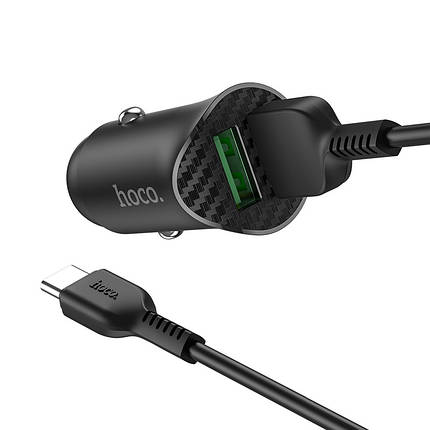 Car Charger Hoco для Z39 Farsighted dual port QC3.0 (Type-C) Black, фото 3