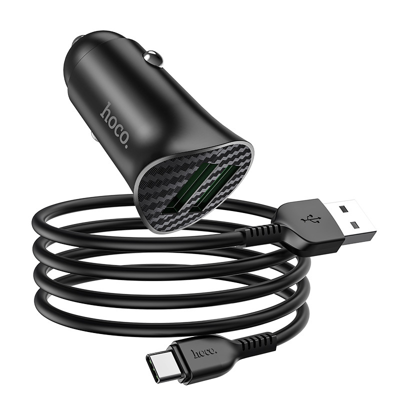Car Charger Hoco для Z39 Farsighted dual port QC3.0 (Type-C) Black