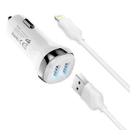 Car Charger Z40 Superior dual port (iP), White, фото 3