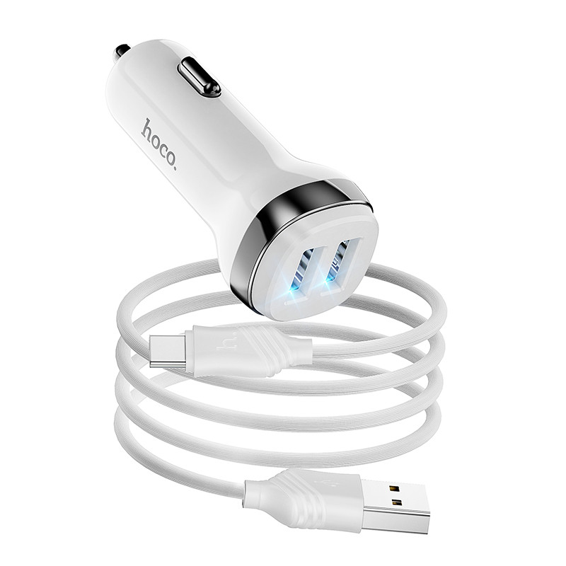 Car Charger Hoco для Z40 Superior dual port (Type-C) White
