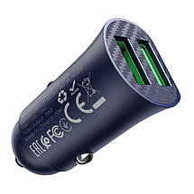 Car Charger Hoco для Z39 Farsighted dual port QC3.0 Blue, фото 4