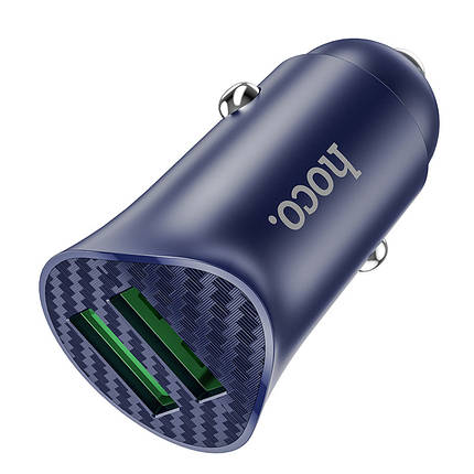 Car Charger Hoco для Z39 Farsighted dual port QC3.0 Blue, фото 1
