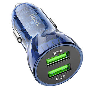 Car Charger Z47 Transparent Discovery Edition dual port QC3.0,  Transparent Blue