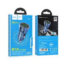 Car Charger Hoco для Z47 Transparent Discovery Edition dual port QC3.0 Transparent Blue, фото 5