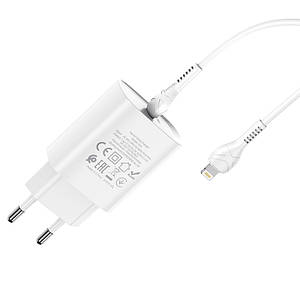 Home Charger N14 Smart Charging single port PD20W (Type-C to iP)(EU),  White