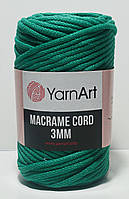 Нитки пряжа для вязания трикотажная MACRAME CORD 3MM Макраме Корд 3мм № 759 - зеленый