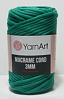 Нитки пряжа для в'язання трикотажна MACRAME CORD 3MM Макраме Корд 3мм № 759 - зелений