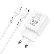 Home Charger Hoco для N28 Founder PD20W+QC3.0 (Type-C to iP)(EU) White, фото 3