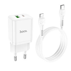 Home Charger N28 Founder PD20W+QC3.0 (Type-C to iP)(EU),  White