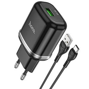 Home Charger N3 Special single port QC3.0 charger set(Type-C)(EU),  Black