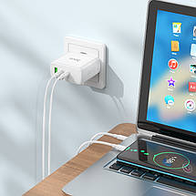 Home Charger Hoco для N30 Glory PD65W three-port(2C1A) fast charger set(Type-C to Type-C)(EU) White, фото 5