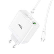 Home Charger Hoco для N30 Glory PD65W three-port(2C1A) fast charger set(Type-C to Type-C)(EU) White, фото 6