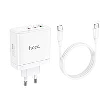 Home Charger Hoco для N30 Glory PD65W three-port(2C1A) fast charger set(Type-C to Type-C)(EU) White, фото 3