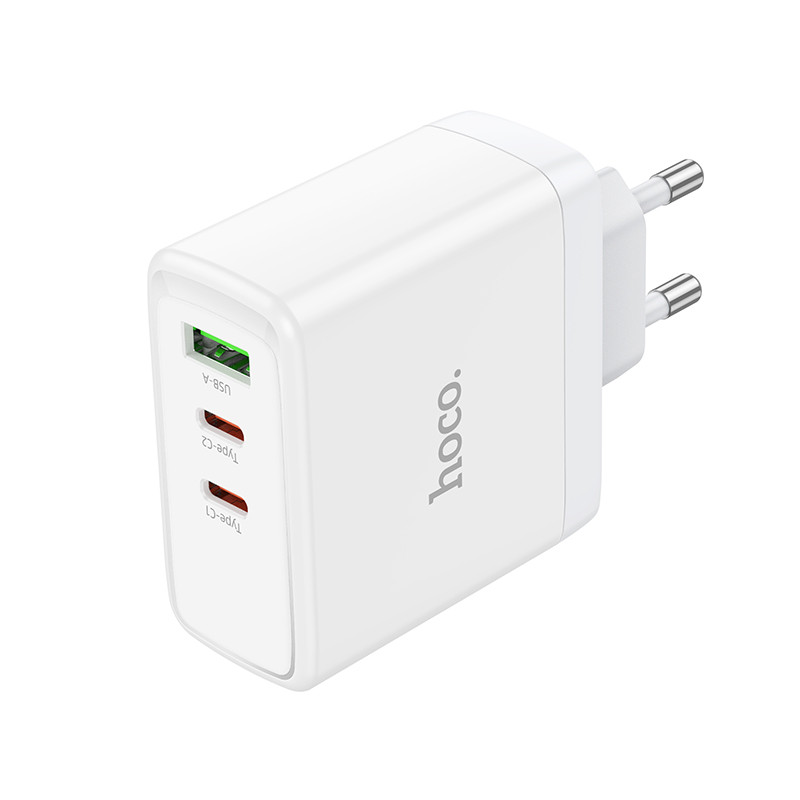 Home Charger Hoco для N30 Glory PD65W three-port(2C1A) fast charger(EU) White