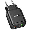 Home Charger Hoco для N5 Favor dual port PD20W+QC3.0 charger(EU) Black, фото 6