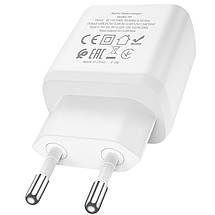 Home Charger Hoco для N5 Favor dual port PD20W+QC3.0 charger(EU) White, фото 5