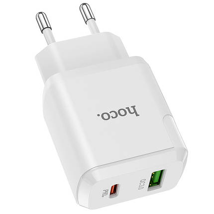 Home Charger Hoco для N5 Favor dual port PD20W+QC3.0 charger(EU) White, фото 1