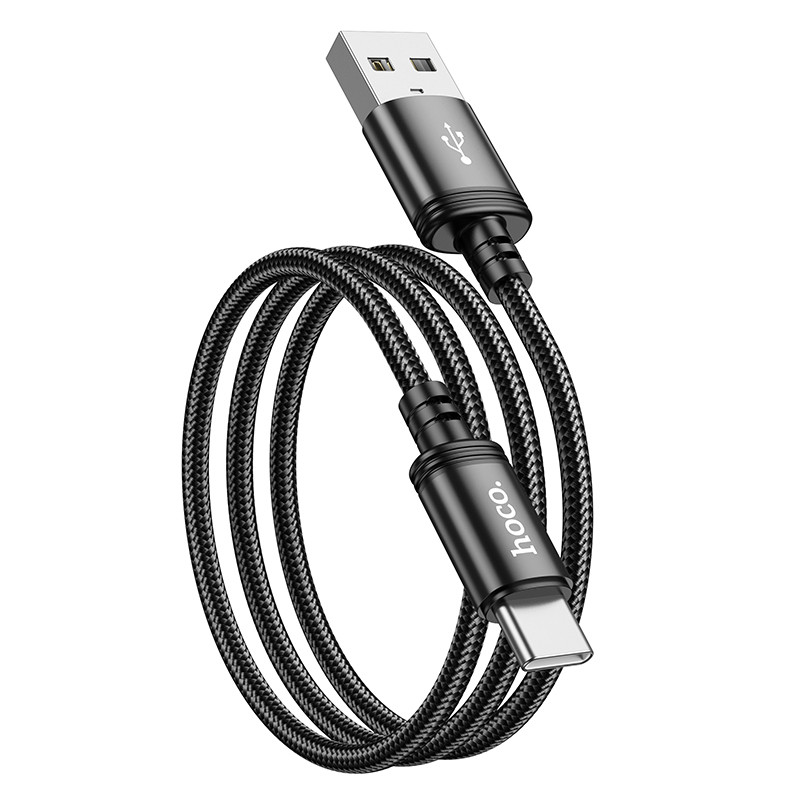 Кабель Hoco X89 Wind charging data cable Type-C (unpackaged) (L=1M), Black