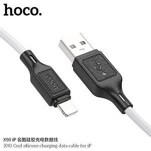 Кабель Hoco для X90 Cool silicone charging data cable for iP (L=1M) White