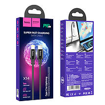 Кабель Hoco для X14 Double speed PD charging data cable for iP(L=1M) Black, фото 2