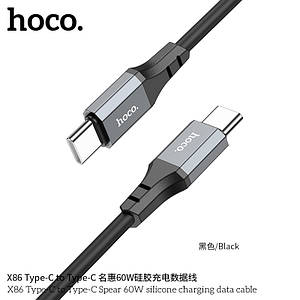 Силіконовий чохол Кабель Hoco для X86 Type-C to Type-C Spear 60 W charging data cable (L = 1M) Black