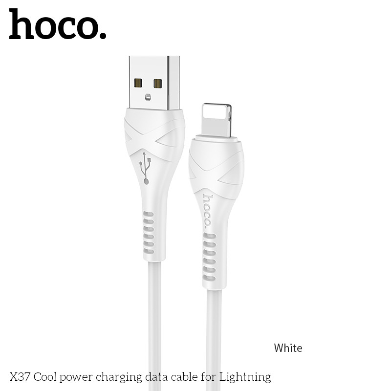 Кабель Hoco для X37 Cool power charging data cable for iP (L=1M) White