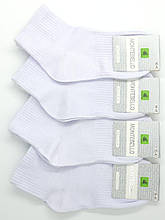 Жіночі середні шкарпетки Montebello, стрейчеві бавовняні спортивна резинка, під кросівки, 36-40 12 пар/уп. білі