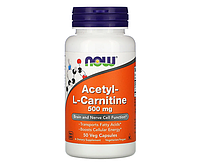 Ацетил-Л-карнитин NOW Foods (Acetyl-L-Carnitine) 500 мг 50 шт