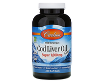 Рыбий жир из печени трески Carlson Labs (Cod liver oil) 1000 мг 250 шт