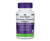 Корица Хром и Биотин для снижения сахара в крови Natrol (Cinnamon Chromium and Biotin Blood Sugar Health) 60