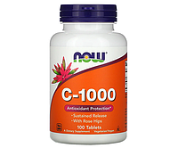 Витамин C с шиповником NOW Foods (Vitamin C with rose hips) 1000 мг 100 шт