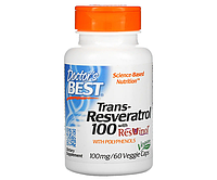 Транс-ресвератрол с экстрактом ResVinol Doctor's Best (Trans-Resveratrol with Resvinol) 100 мг 60 капсул