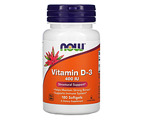 Витамин D3 NOW Foods (Vitamin D3) 400 МЕ 180 капсул