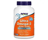 Ультра Омега-3 в капсулах из рыбьего желатина NOW Foods (Ultra Omega-3 500 EPA/250 DHA) 180 капсул