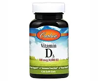 Витамин Д Carlson Labs (Vitamin D) 4000 МЕ 120 капсул