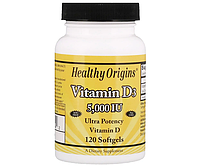 Витамин Д3 Healthy Origins (Vitamin D3) 5000 МЕ 120 шт