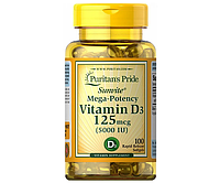 Витамин Д3 Puritan's Pride (Vitamin D3) 5000 МЕ 100 шт