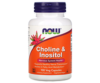 Холин с инозитолом NOW Foods (Choline&Inositol) 250 мг/250 мг 100 капсул