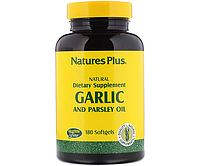 Масло чеснока и петрушки Natures Plus (Garlic and Parsley Oil) 180 капсул