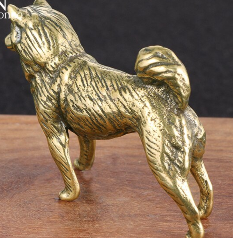Фигурка статуэтка сувенир латунная металл латунь собака лайка хаски - фото 6 - id-p1895302662